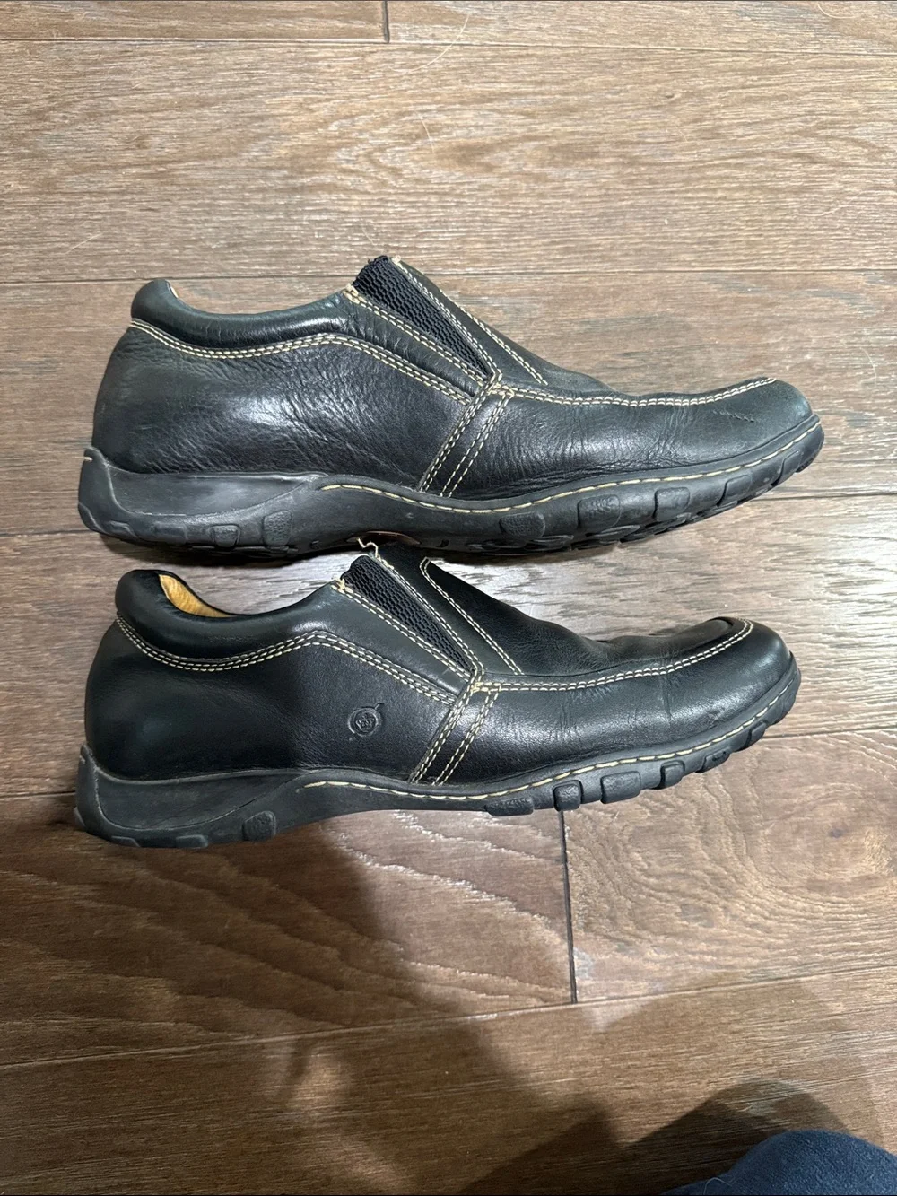 Born Black Leather Slip On Loafers Comfort Walking Shoes Mens Size 13 / 47.5